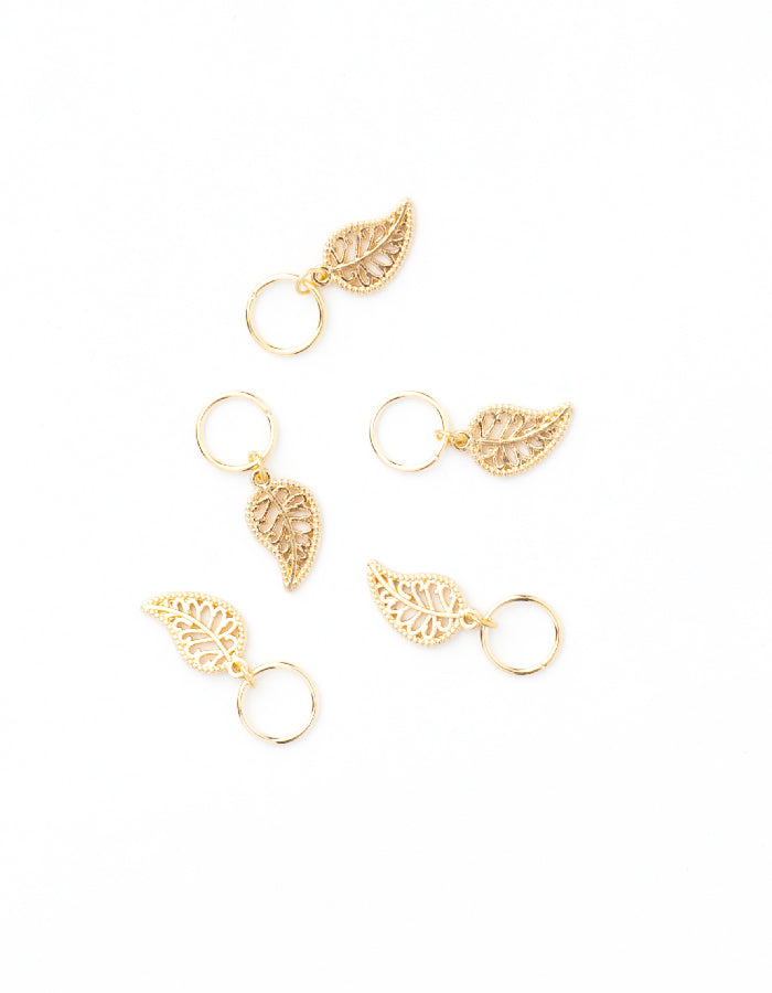 Hajékszer hair ring with pendant LEAF AFROline (5pcs)-1